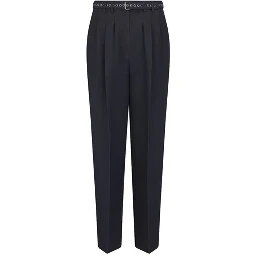 Black Wool Casual Pants
