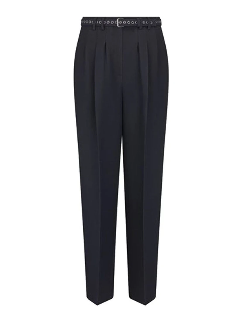 Black Wool Casual Pants