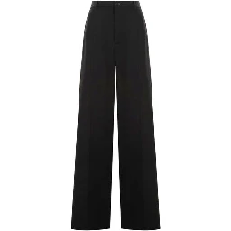 Black Wool Flared Pants