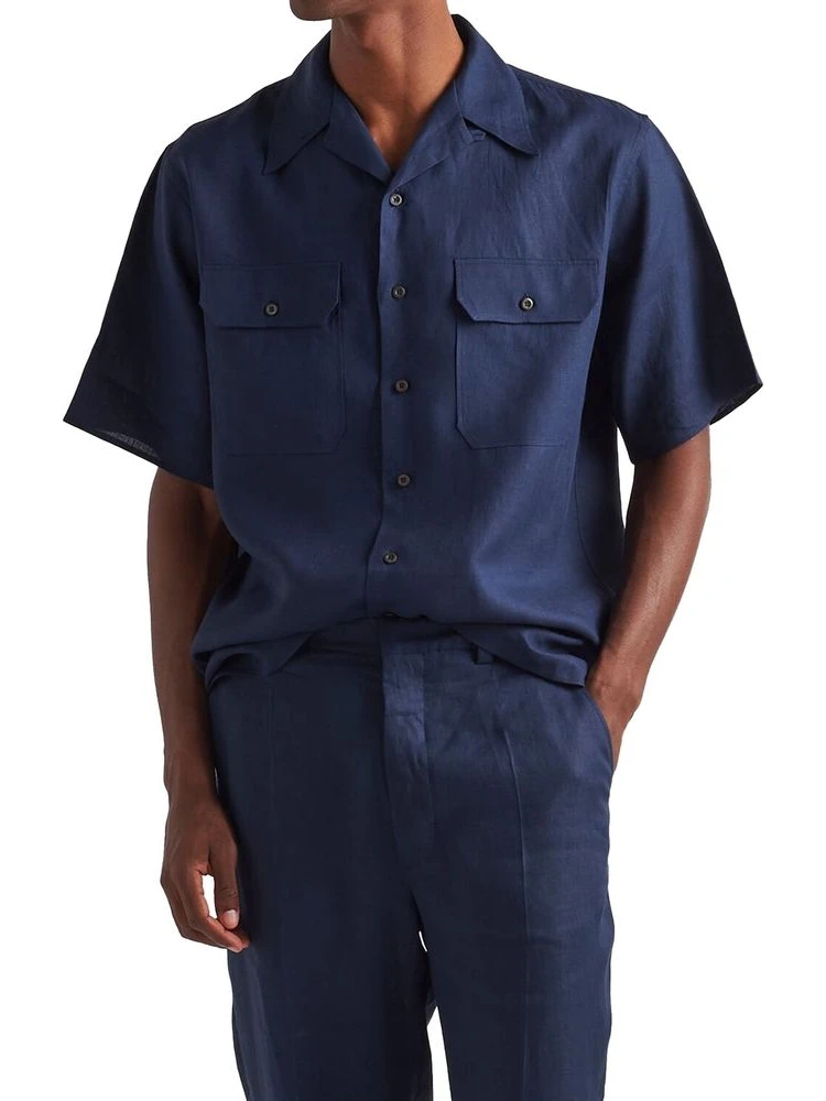 Blue Linen Shortsleeve Shirt alternative