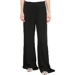 Black Viscose Casual Pants