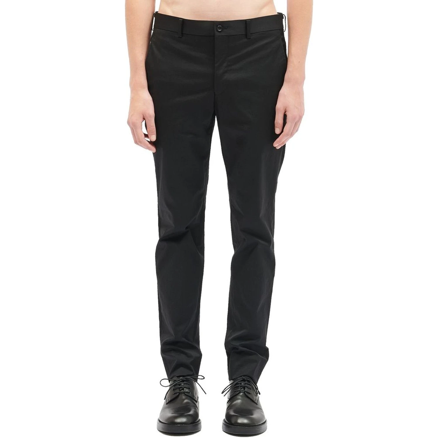 Black Nylon Casual Pants
