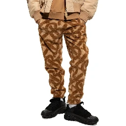 Brown Polyester Casual Pants