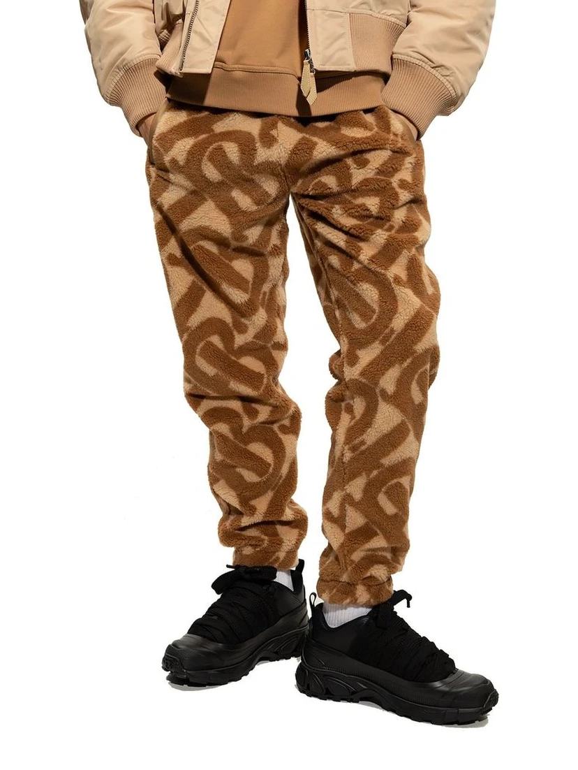 Brown Polyester Casual Pants