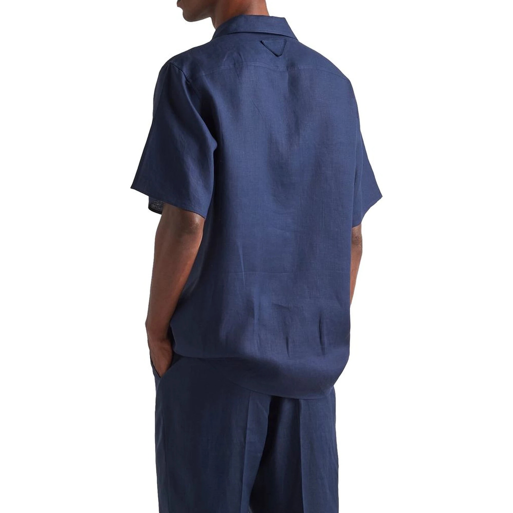 Blue Linen Shortsleeve Shirt