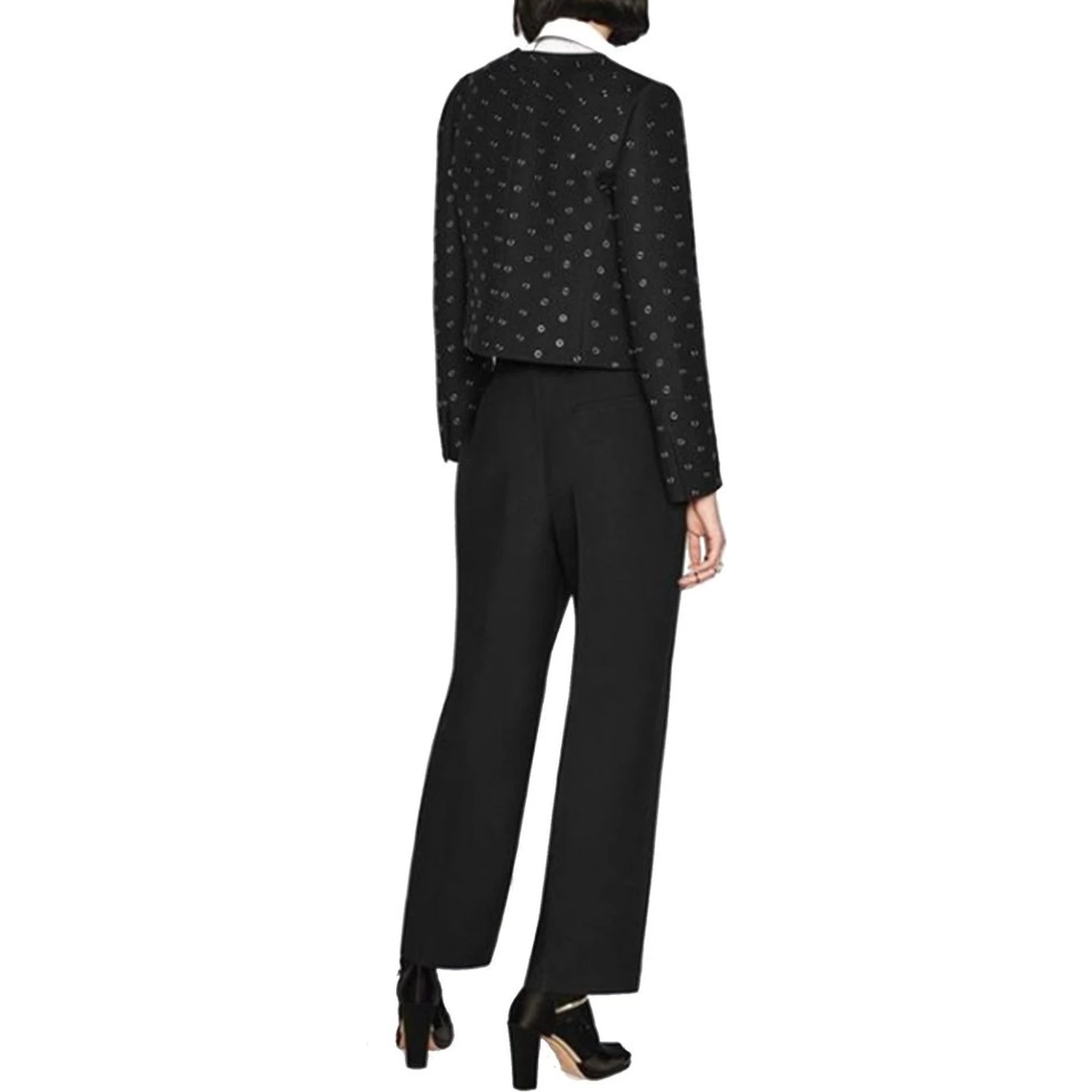 Black Wool Casual Pants