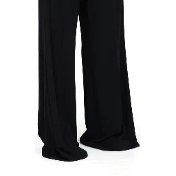 Black Viscose Casual Pants