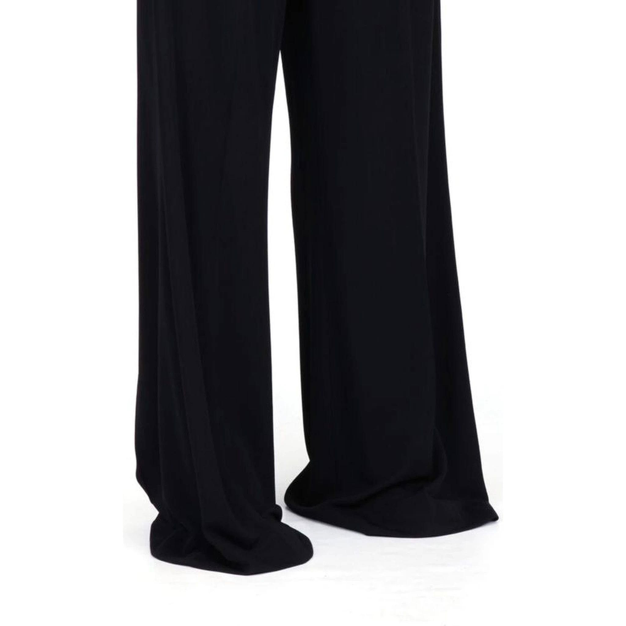 Black Viscose Casual Pants