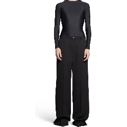 Black Wool Flared Pants