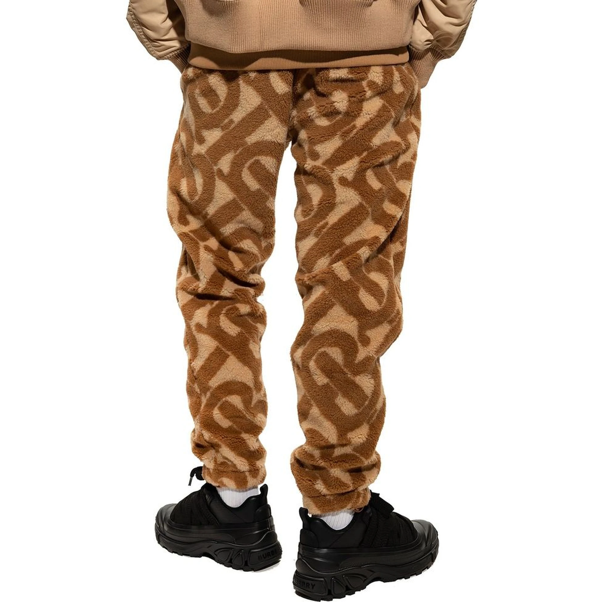 Brown Polyester Casual Pants