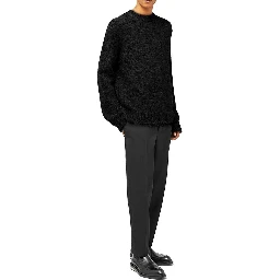 Black Alpaca Leather Sweater