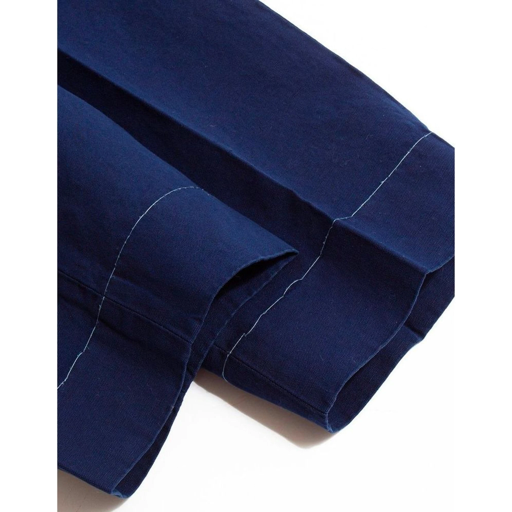 Blue Cotton Casual Pants