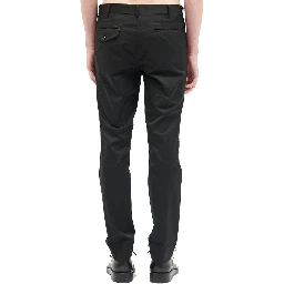 Black Nylon Casual Pants