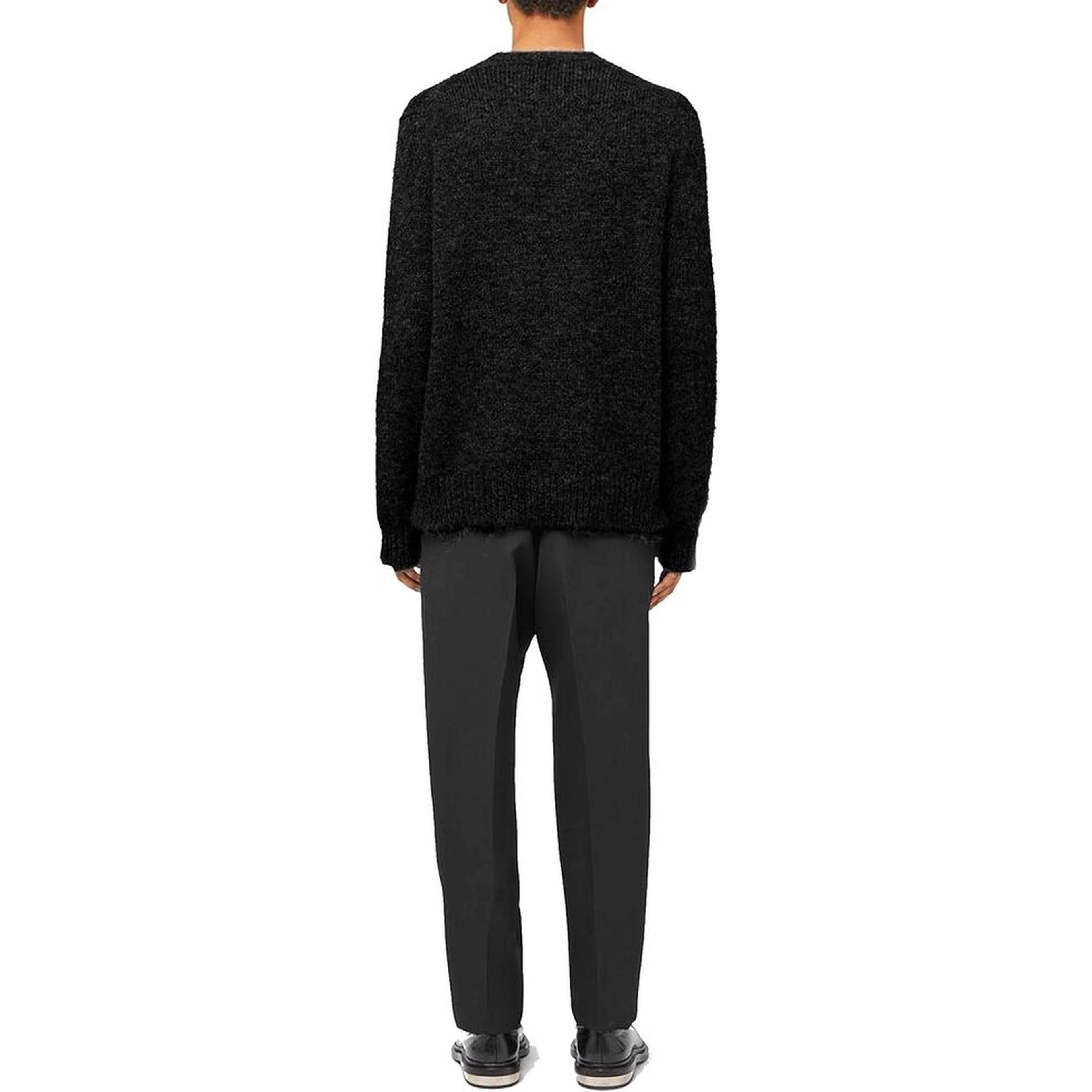 Black Alpaca Leather Sweater