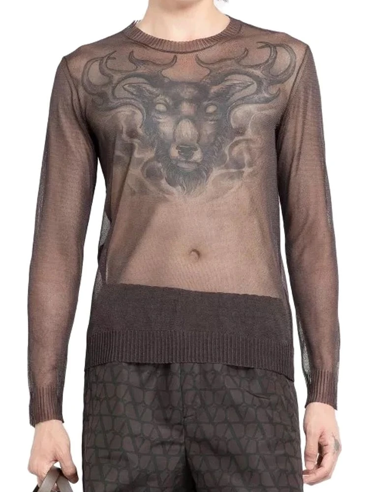 سويت شيرت حريري بني alternative