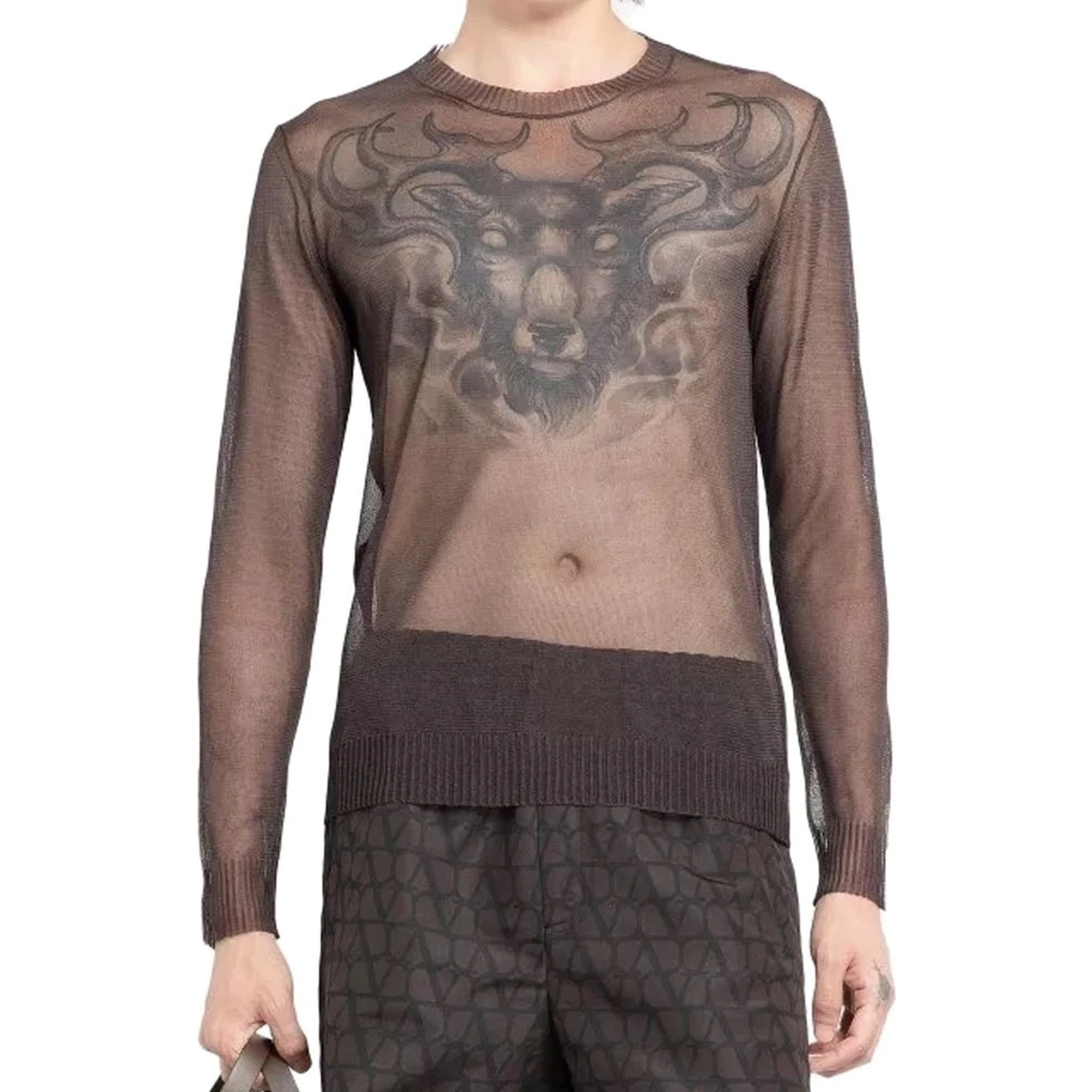 Brown Silk Sweatshirt