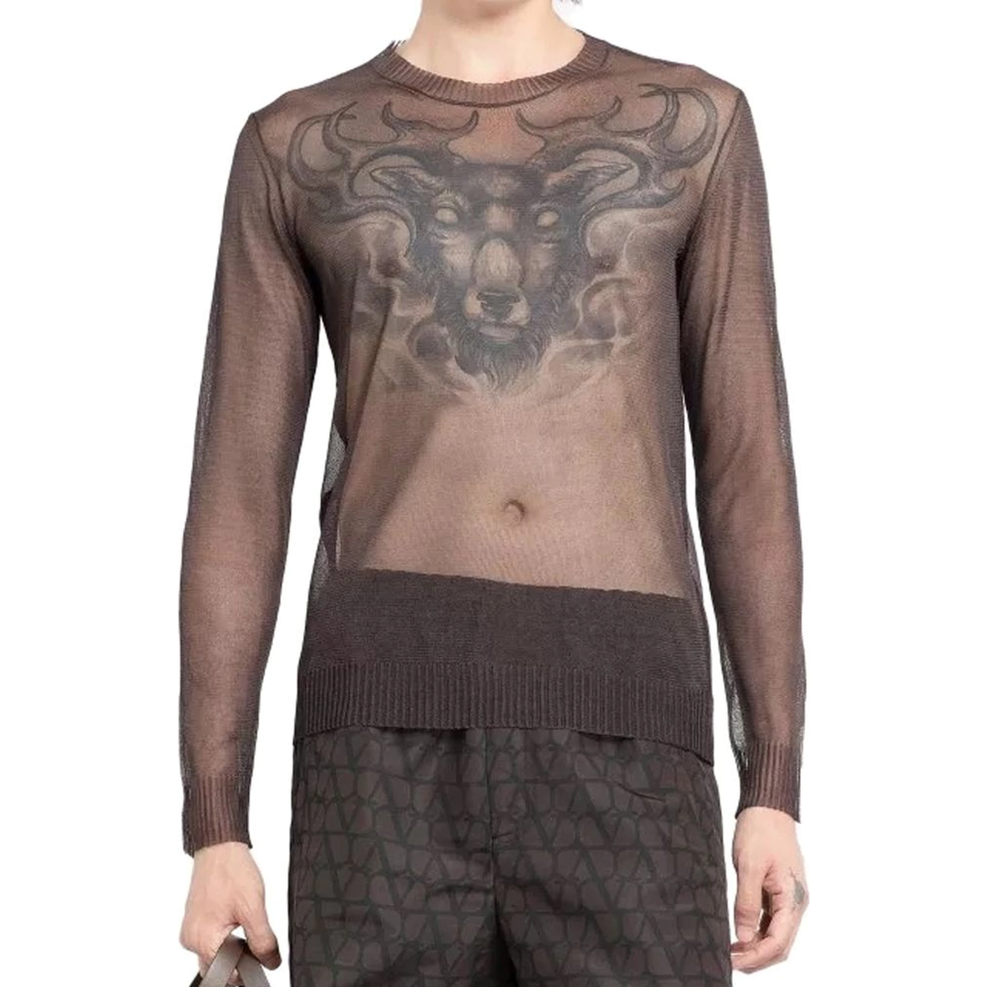 Brown Silk Sweatshirt