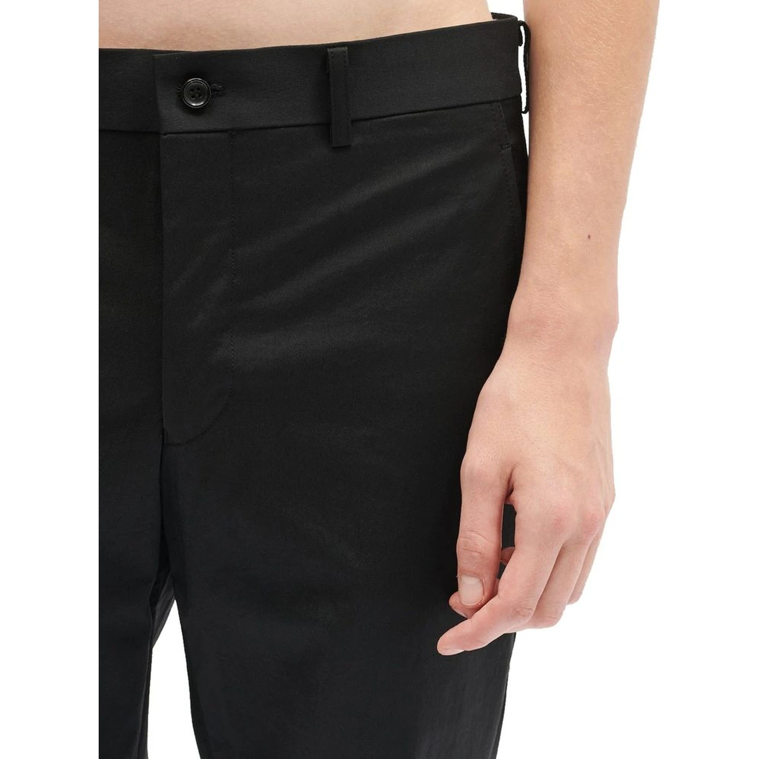 Black Nylon Casual Pants