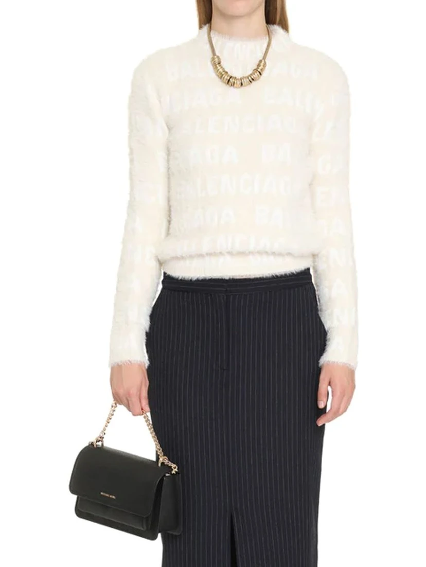 White Elastane Sweatshirt