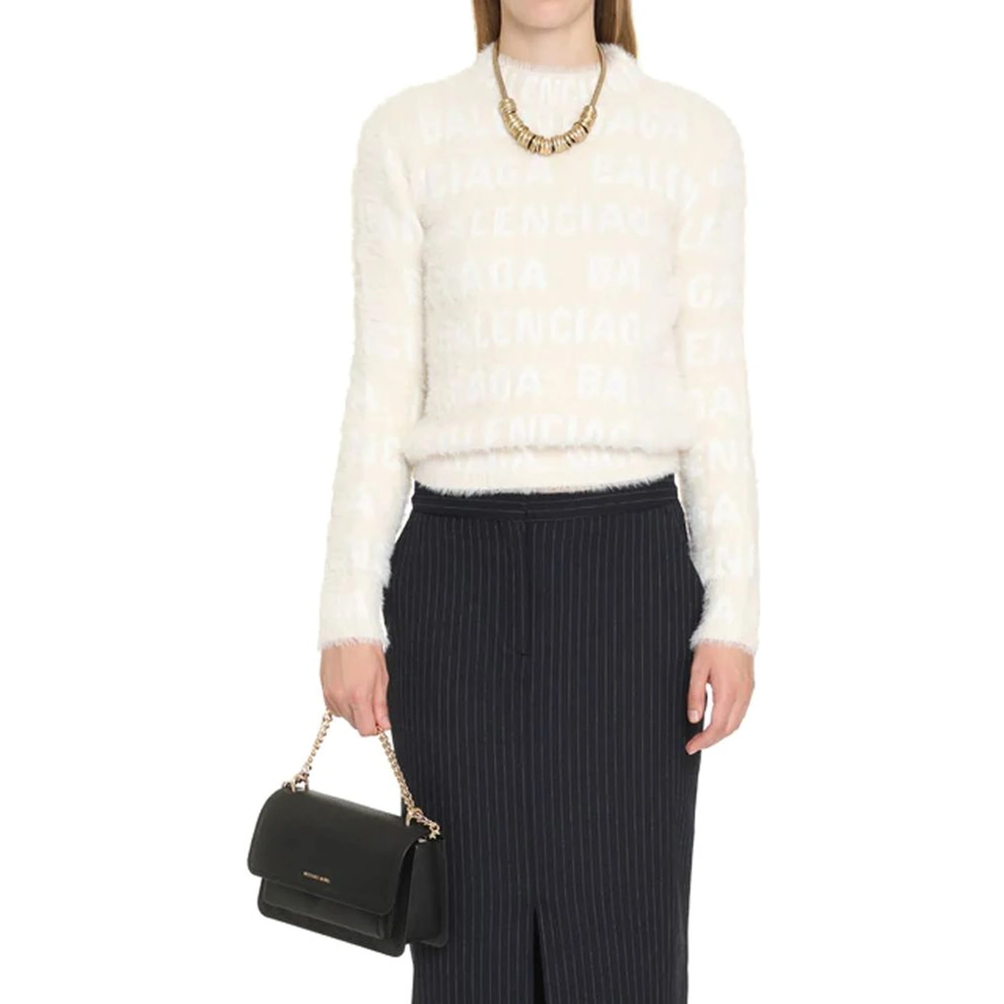 White Elastane Sweatshirt