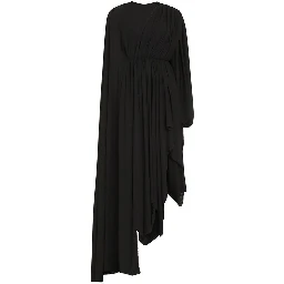 فستان أسود كاجوال من الإيلاستين