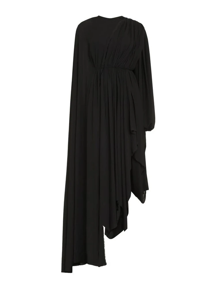 Black Elastane Casual Dress