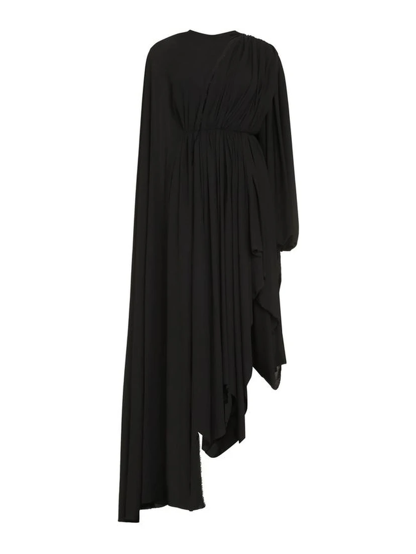 Black Elastane Casual Dress
