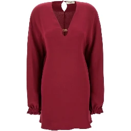 Purple Silk Casual Dress