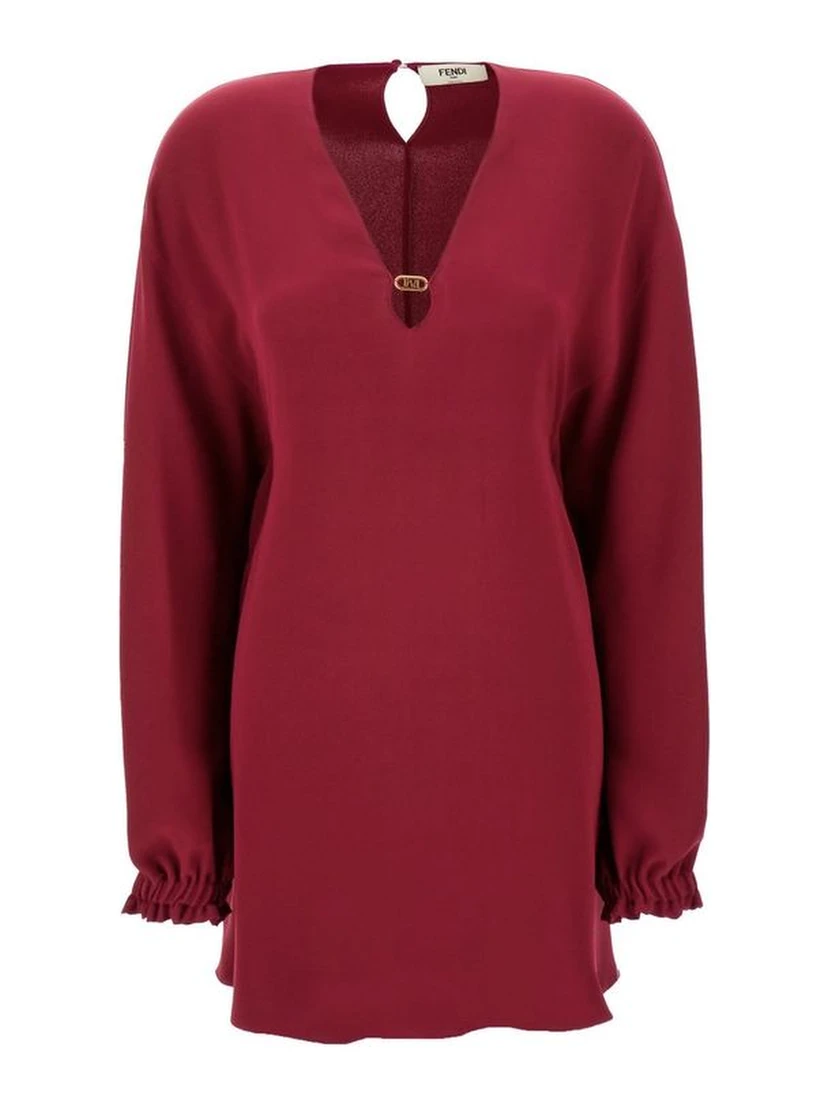 Purple Silk Casual Dress