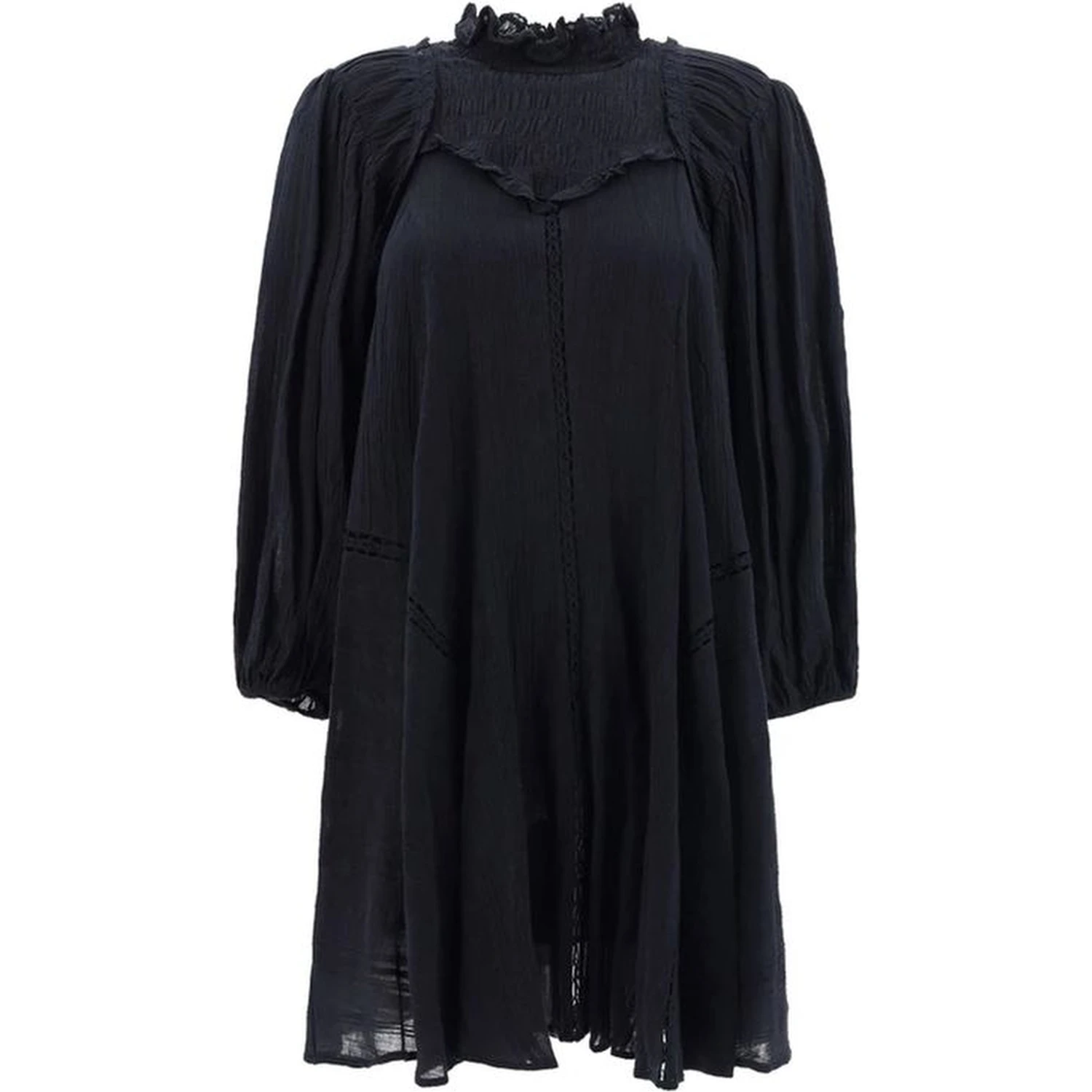 Black Cotton Casual Dress