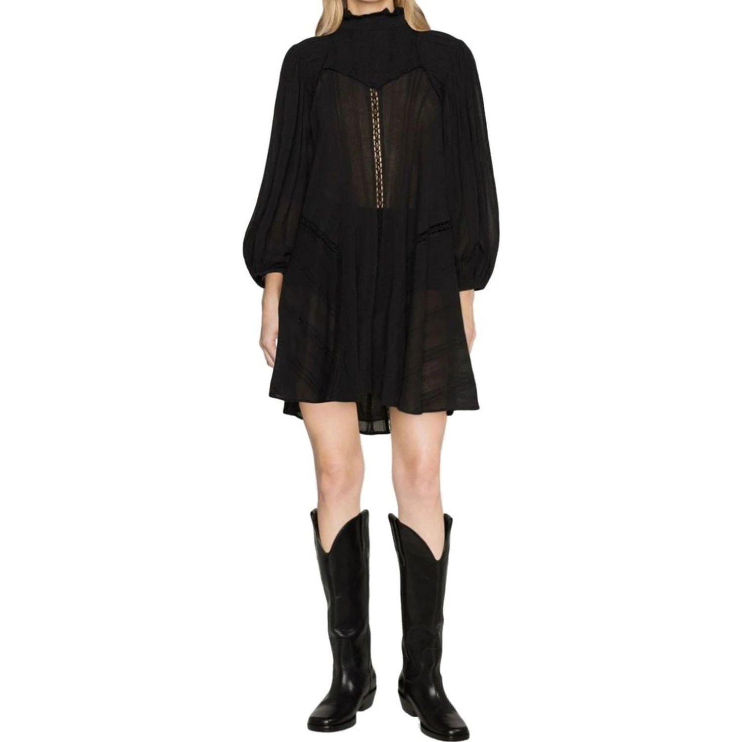 Black Cotton Casual Dress