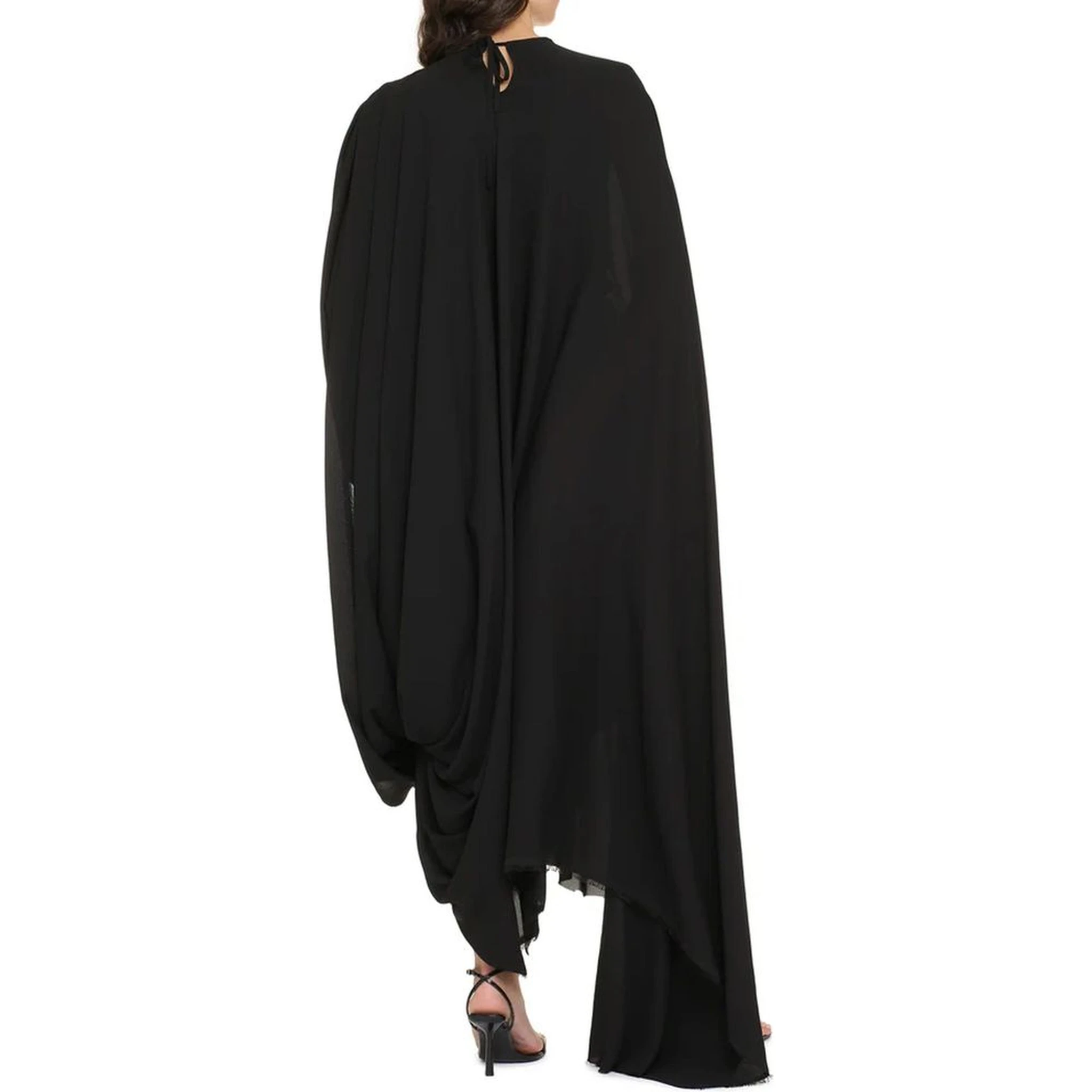 فستان أسود كاجوال من الإيلاستين