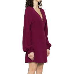 Purple Silk Casual Dress
