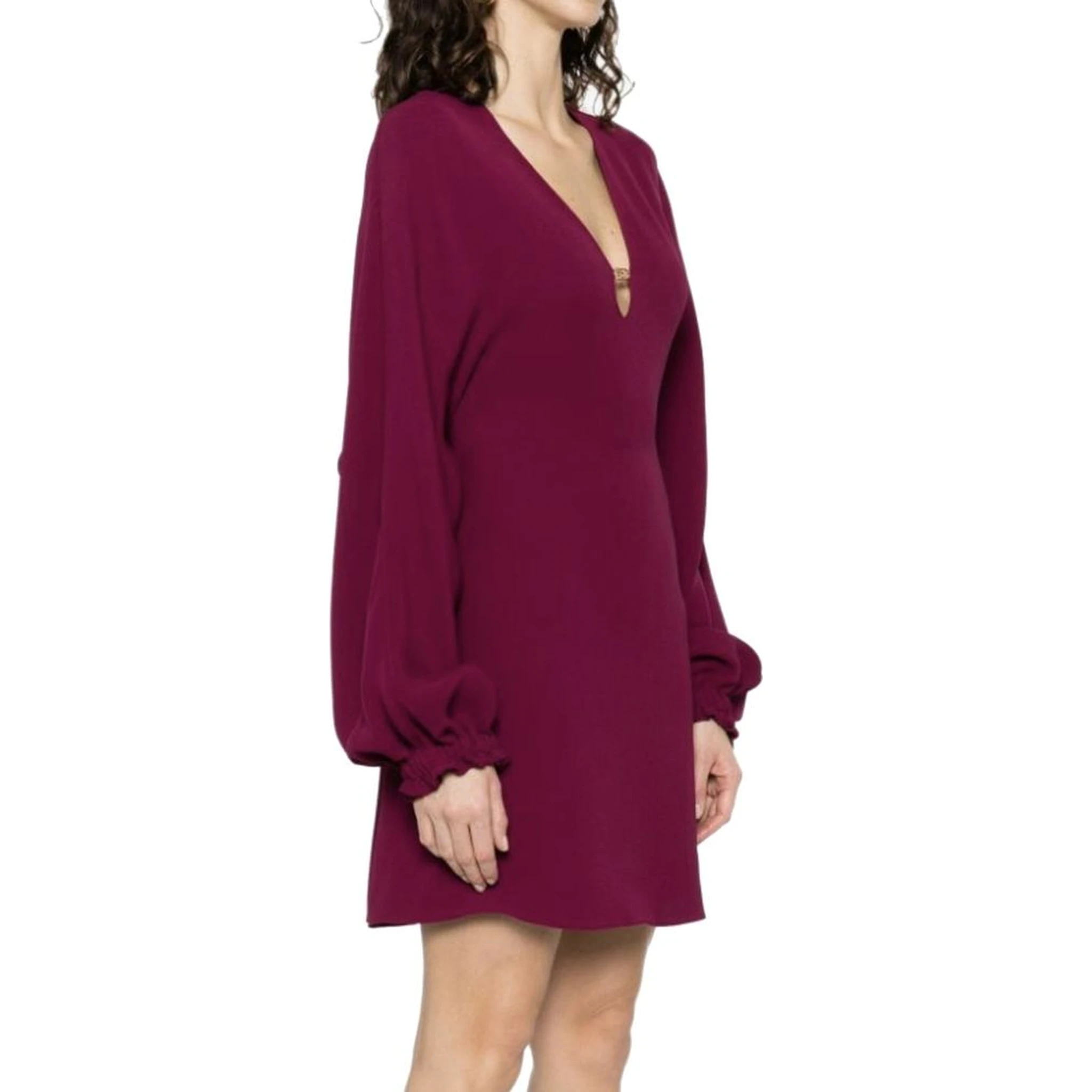 Purple Silk Casual Dress