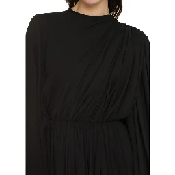 فستان أسود كاجوال من الإيلاستين