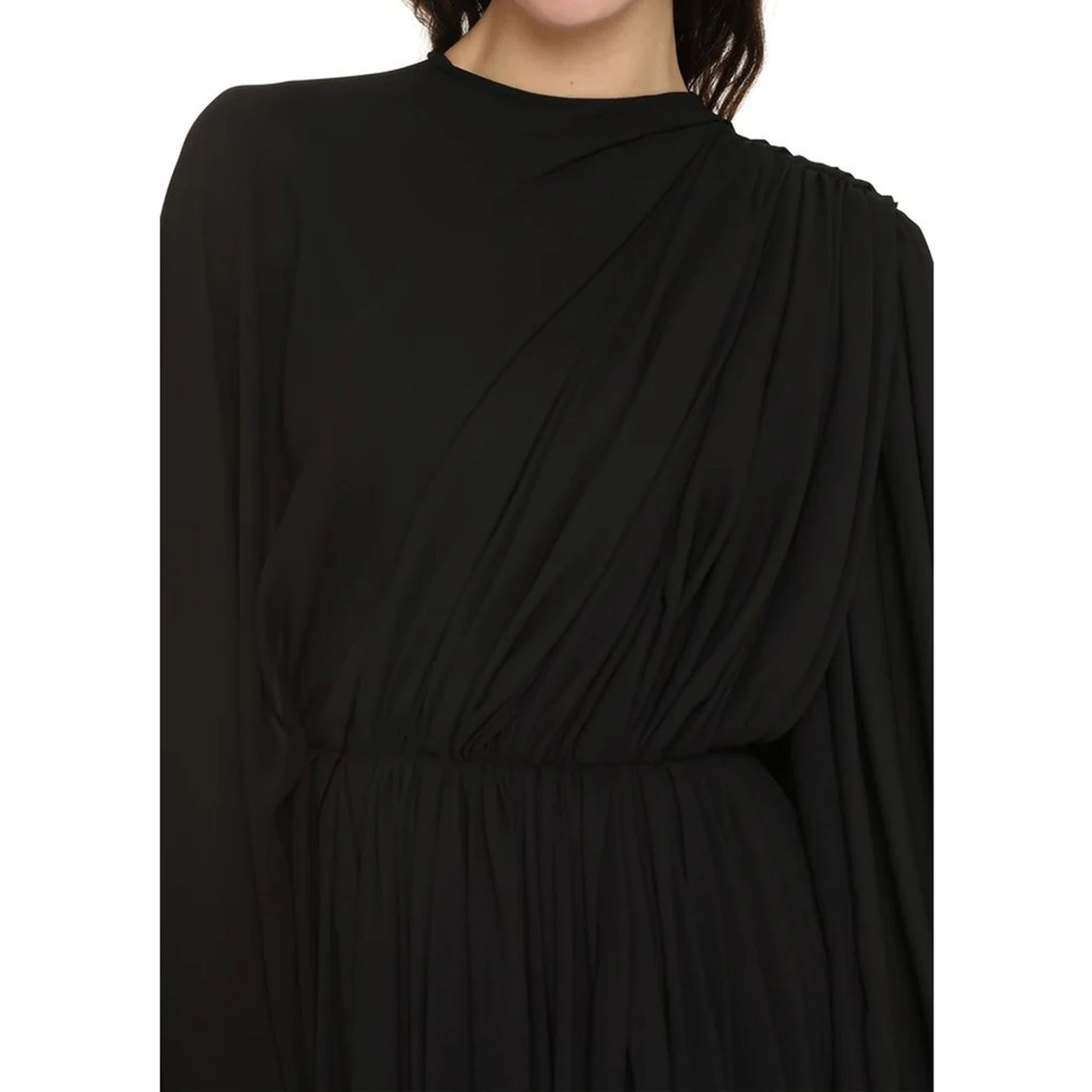 فستان أسود كاجوال من الإيلاستين