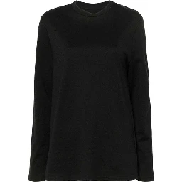 Black Cotton Long Sleeve T-Shirt