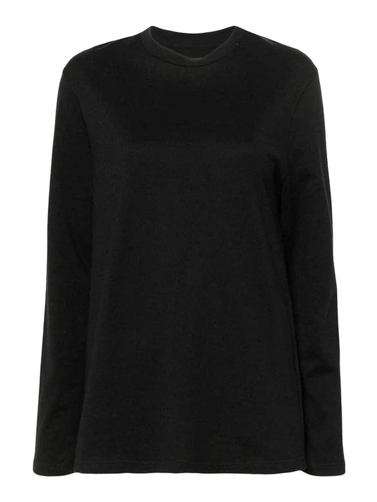 Black Cotton Long Sleeve T-Shirt