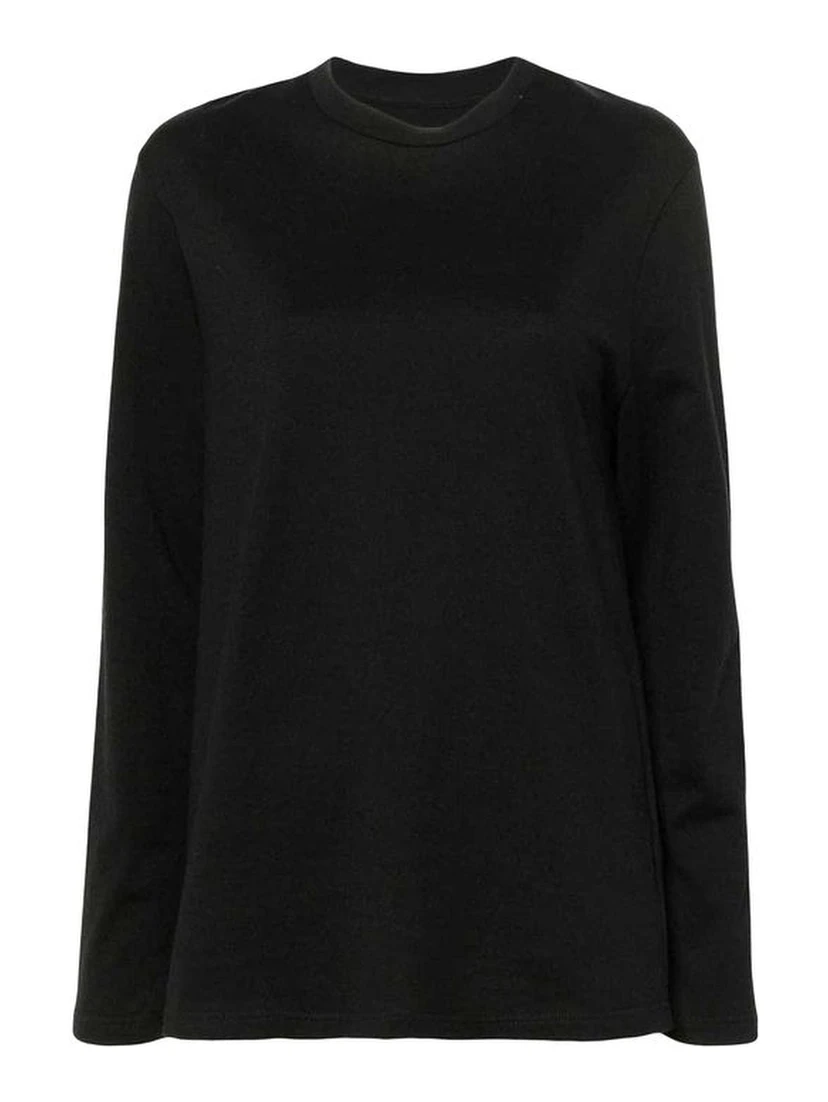 Black Cotton Long Sleeve T-Shirt