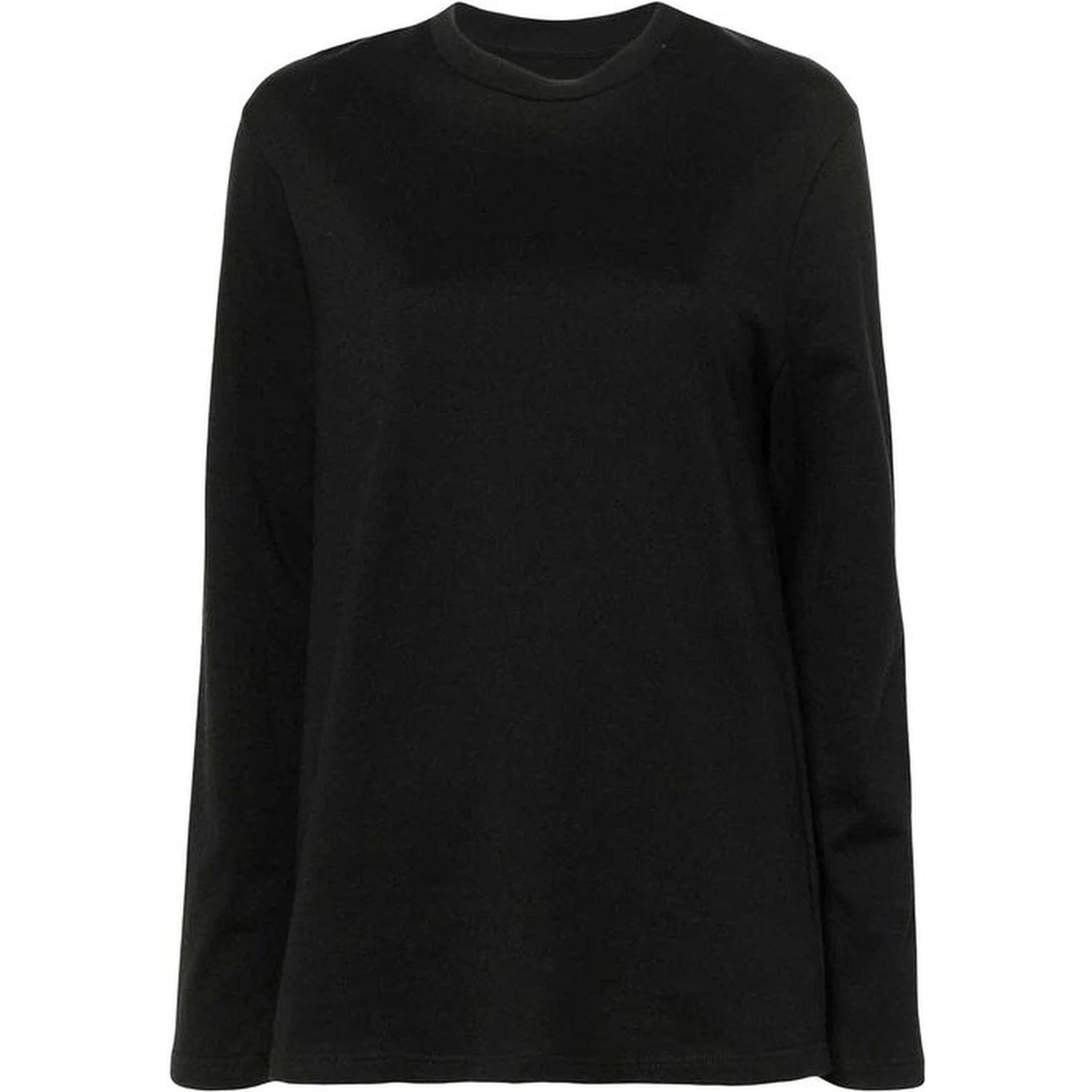 Black Cotton Long Sleeve T-Shirt