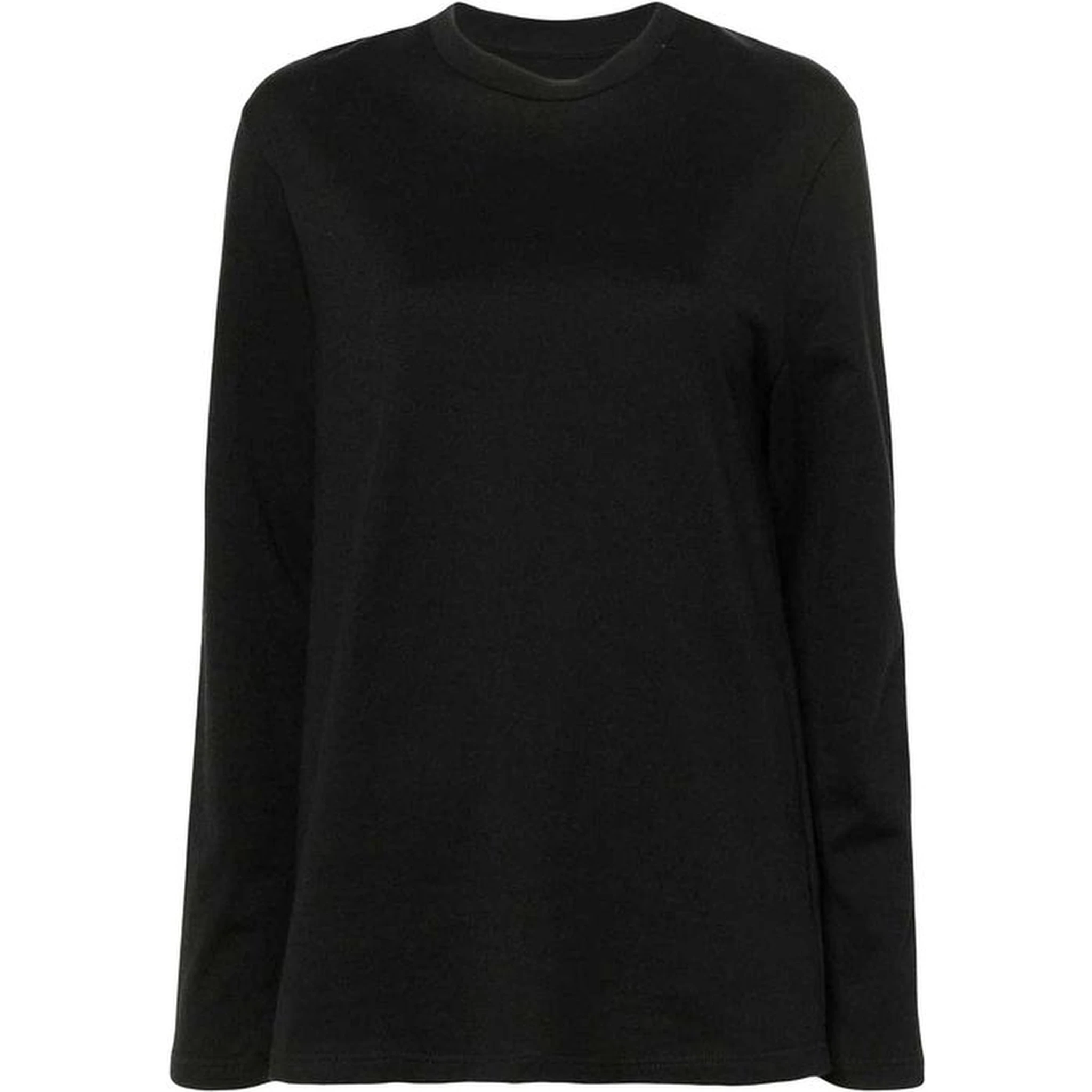 Black Cotton Long Sleeve T-Shirt