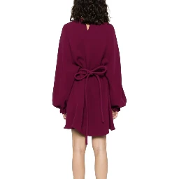 Purple Silk Casual Dress