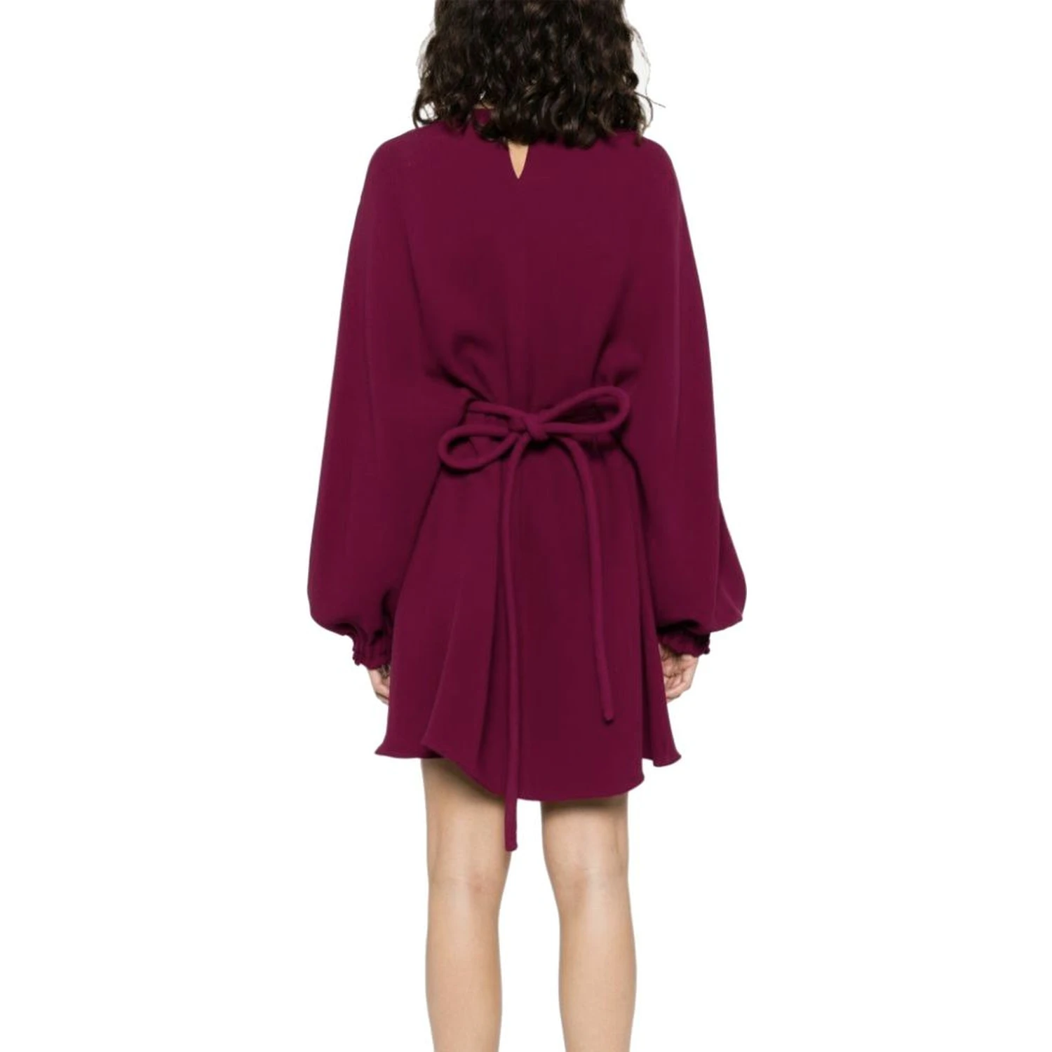 Purple Silk Casual Dress