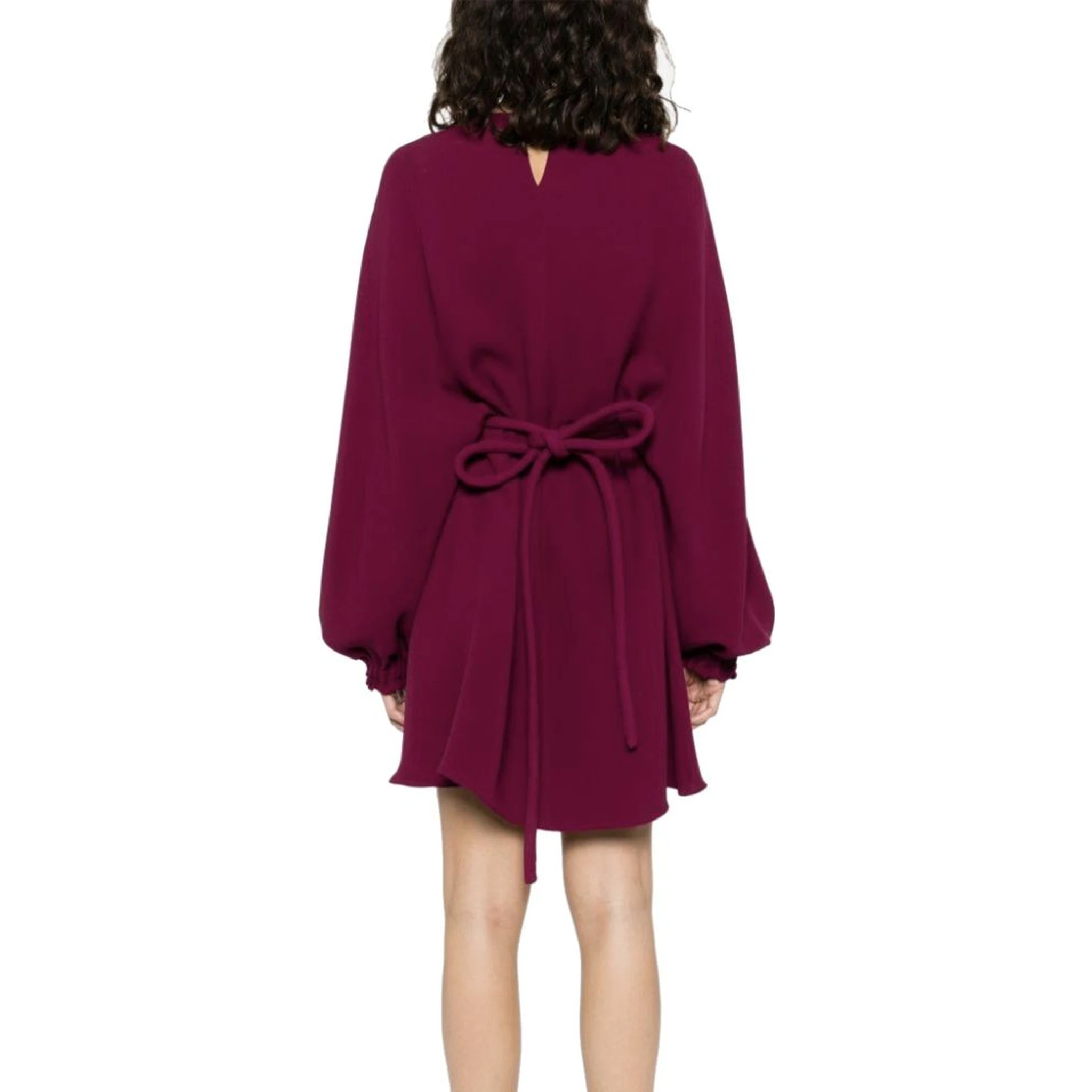 Purple Silk Casual Dress