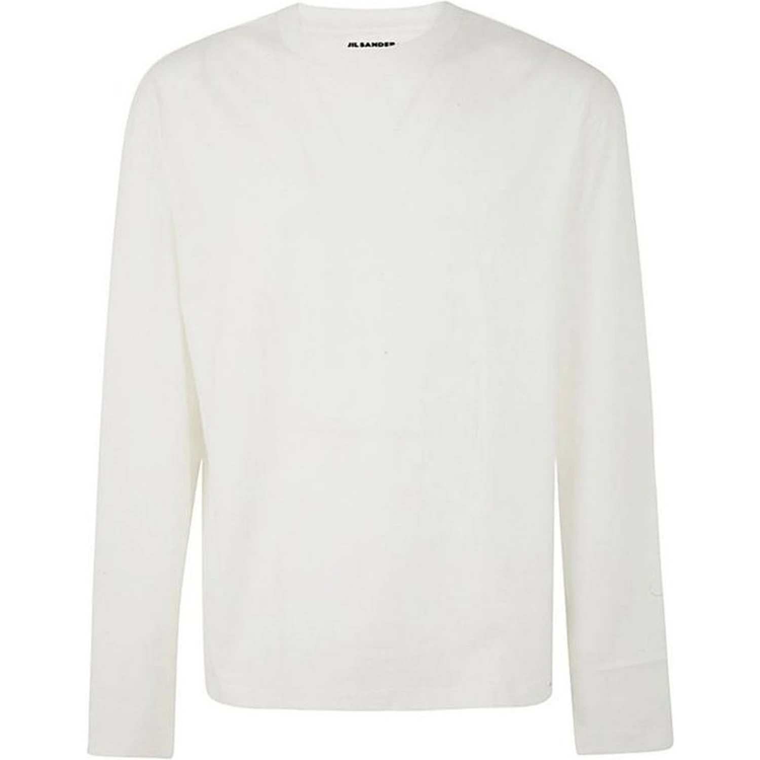 White Cotton Long Sleeve T-Shirt