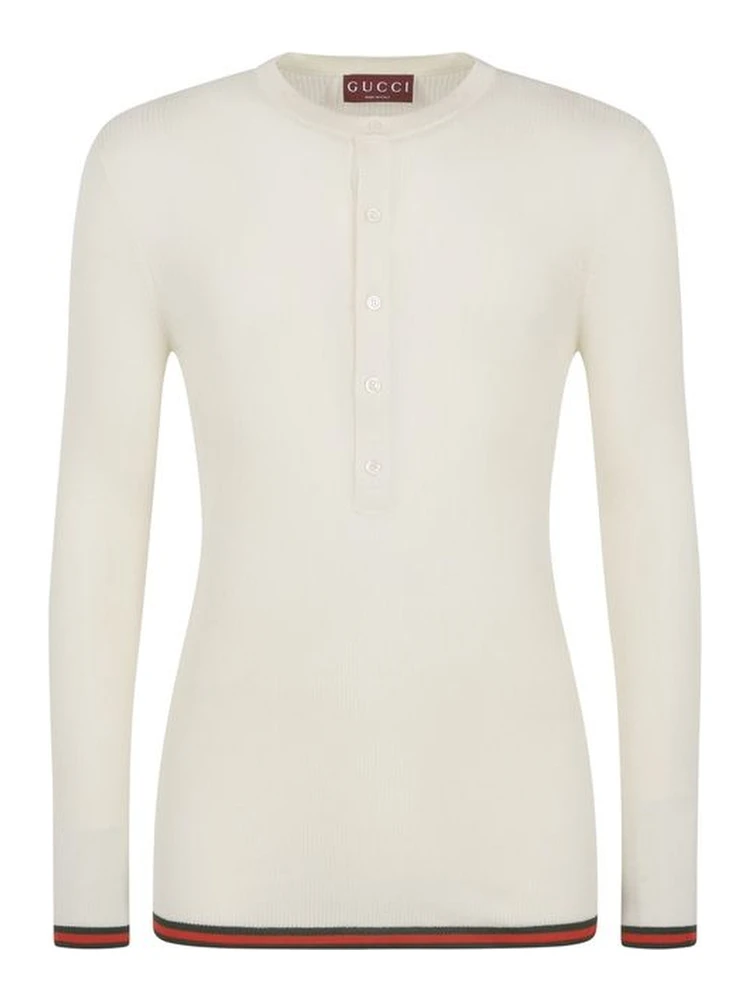 White Silk Long Sleeve T-Shirt