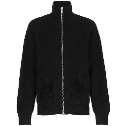 Black Alpaca Leather Cardigan