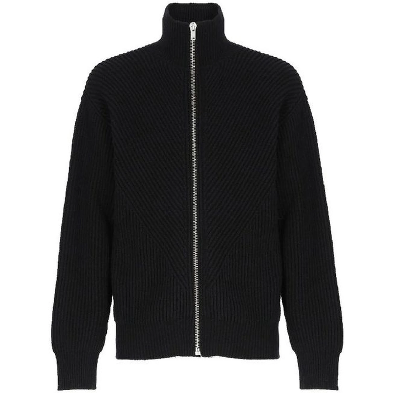Black Alpaca Leather Cardigan