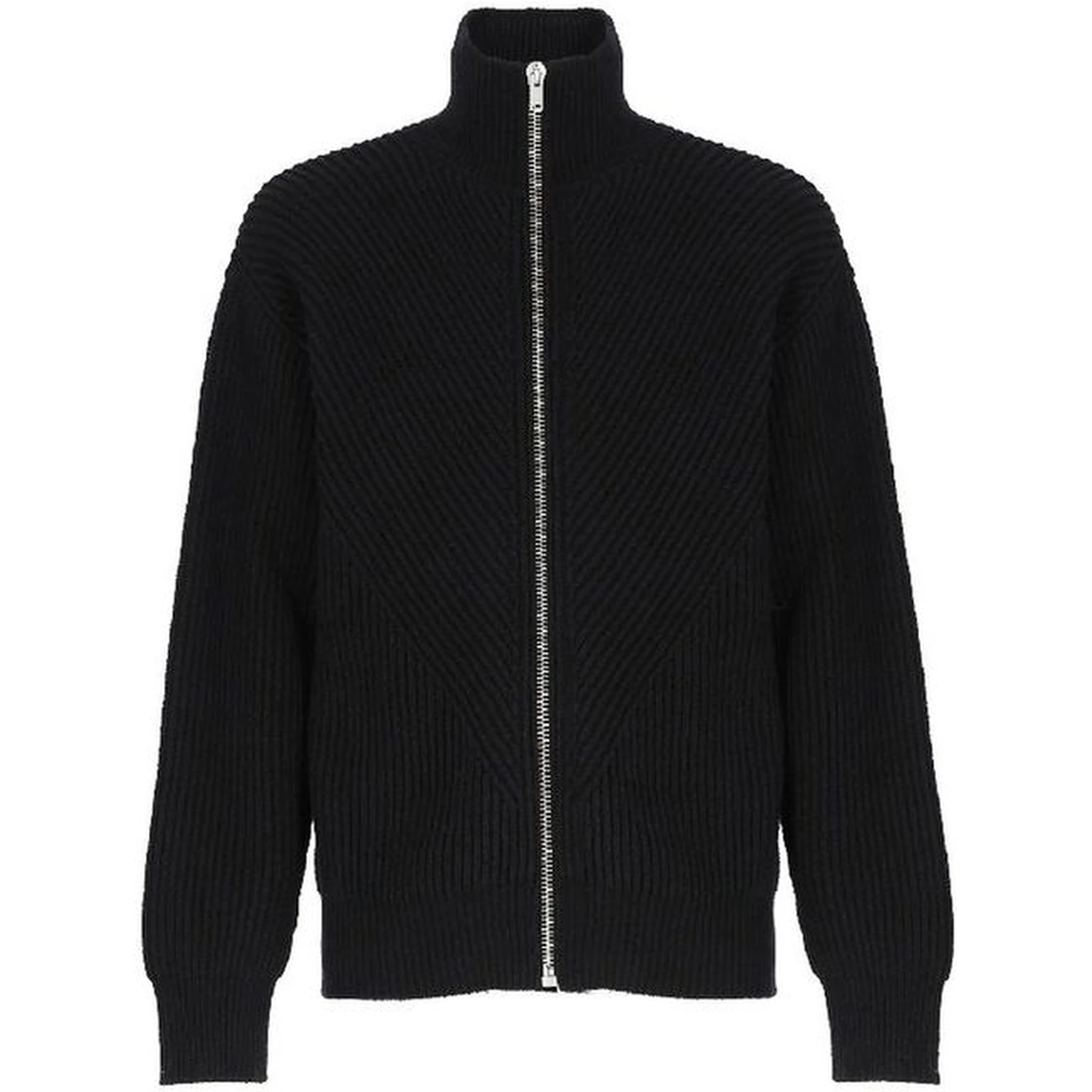 Black Alpaca Leather Cardigan