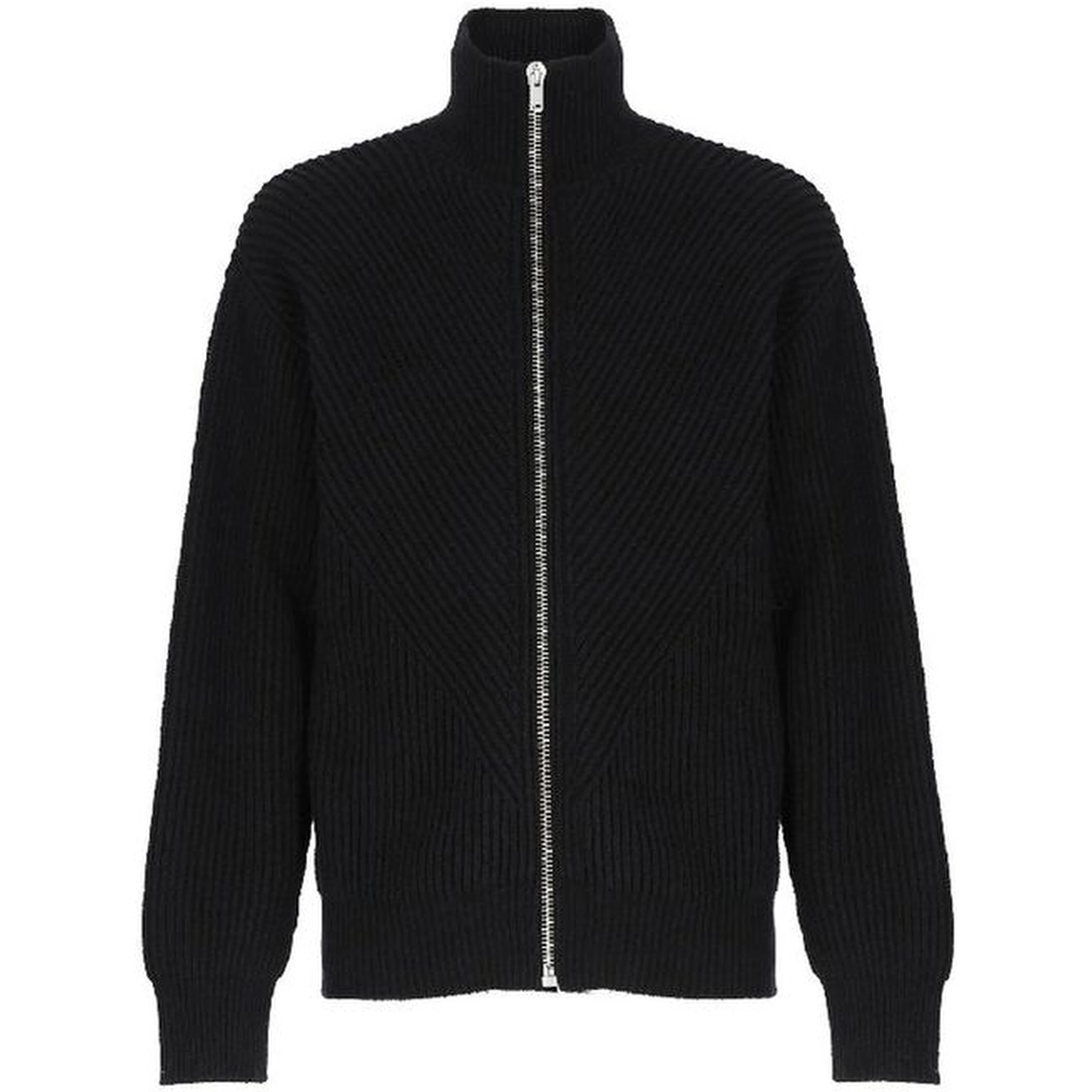 Black Alpaca Leather Cardigan